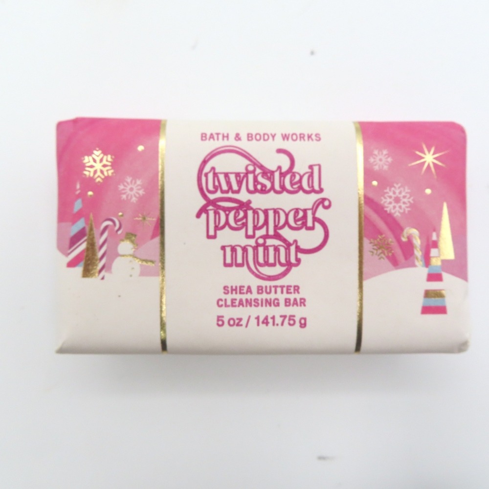 Bath & Body Works Twisted Peppermint Shea Butter Cleansing Bar Soap 5oz New